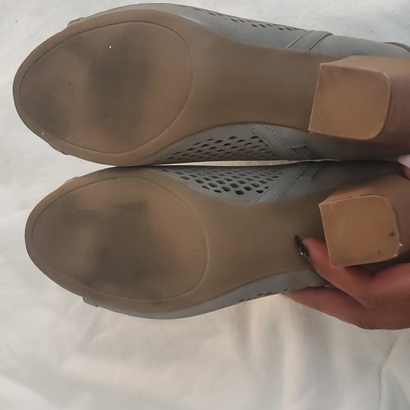 Gray Ankle Booties Open Toe - Picture 9 of 11